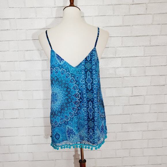 Chaser Blue Pom Pom Tank Top - Picture 7 of 8